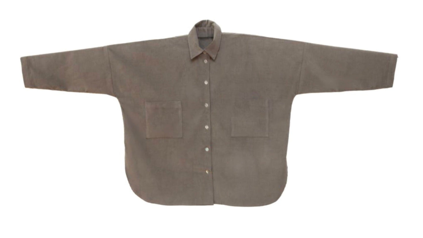 M-THE KNOLE OVERSIZED SHIRT IN KHAKI GREEN