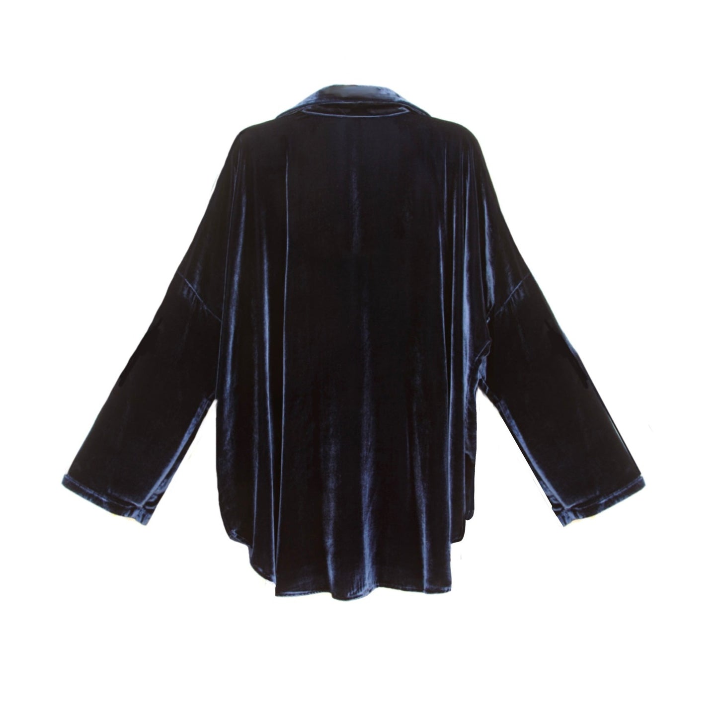 Q-THE SOHO OVERSIZED SHIRT IN BLUE VELVET