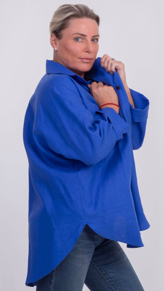 THE SOHO ROYAL BLUE LINEN ENSEMBLE