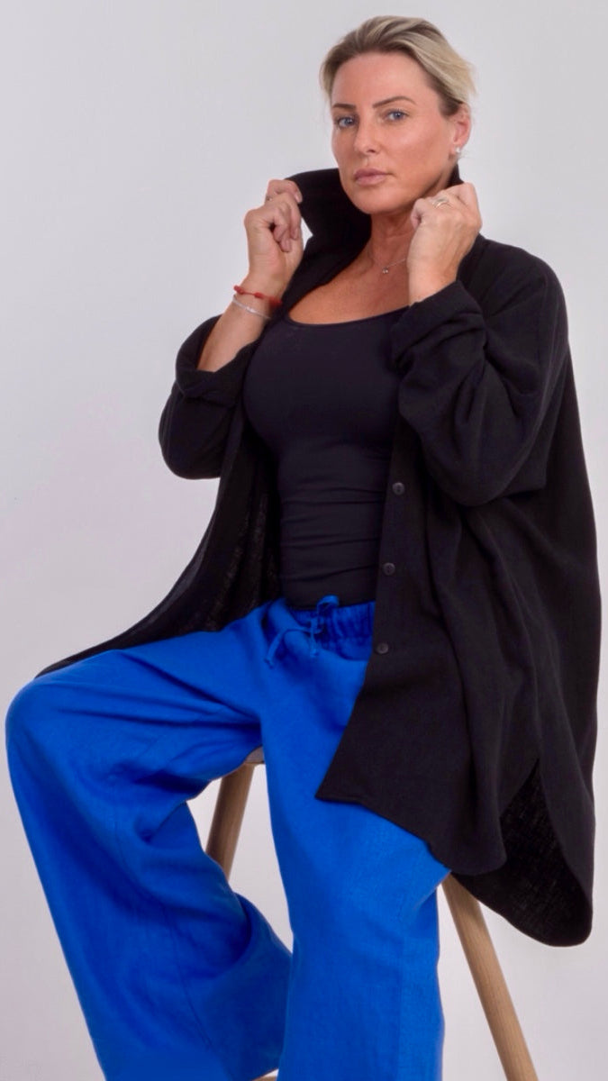 THE SOHO BLACK LINEN ENSEMBLE - VERY FEW LEFT