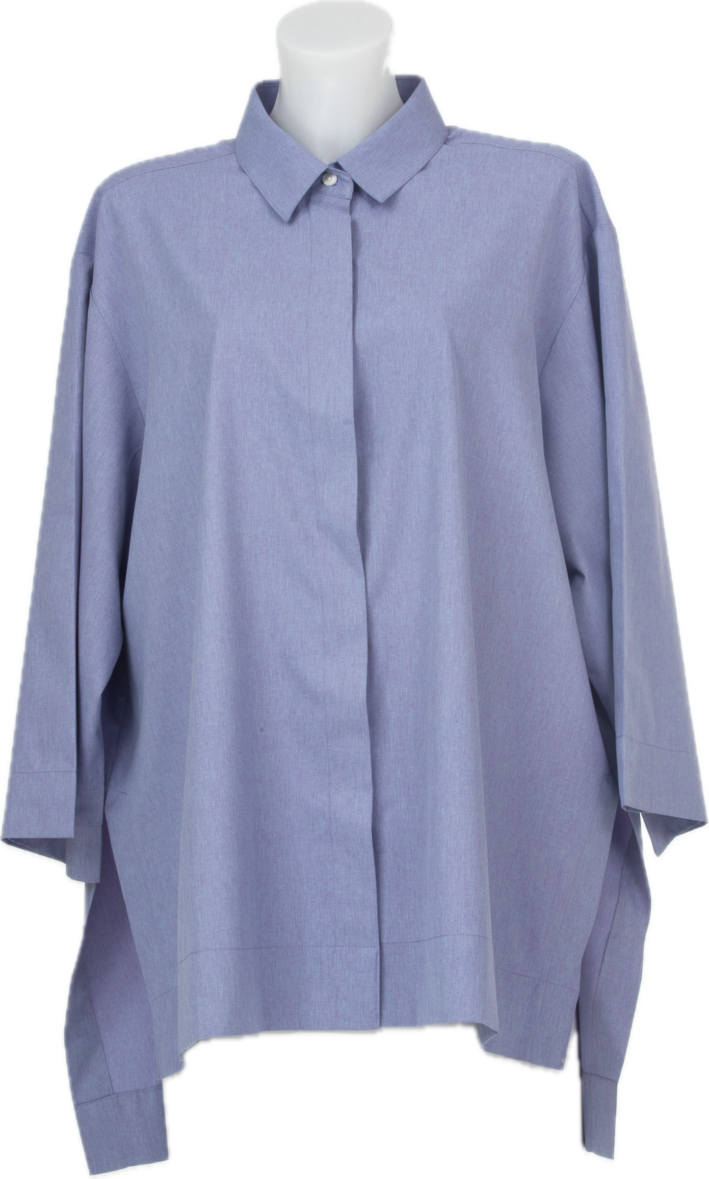 THE EDEN OVERSIZED SHIRT IN PERIWINKLE SOFT COTTON
