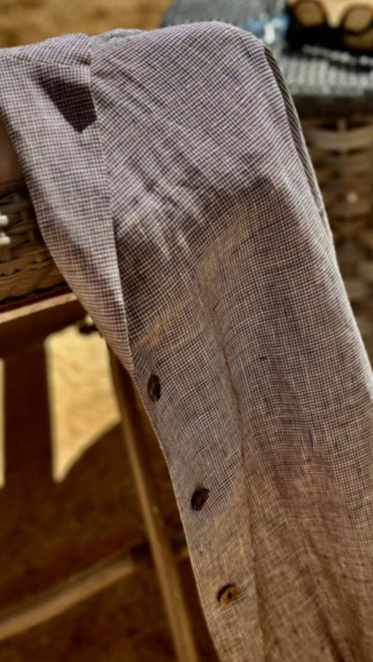 THE SOHO LINEN ENSEMBLE - COFFEE AND IVORY CHECK