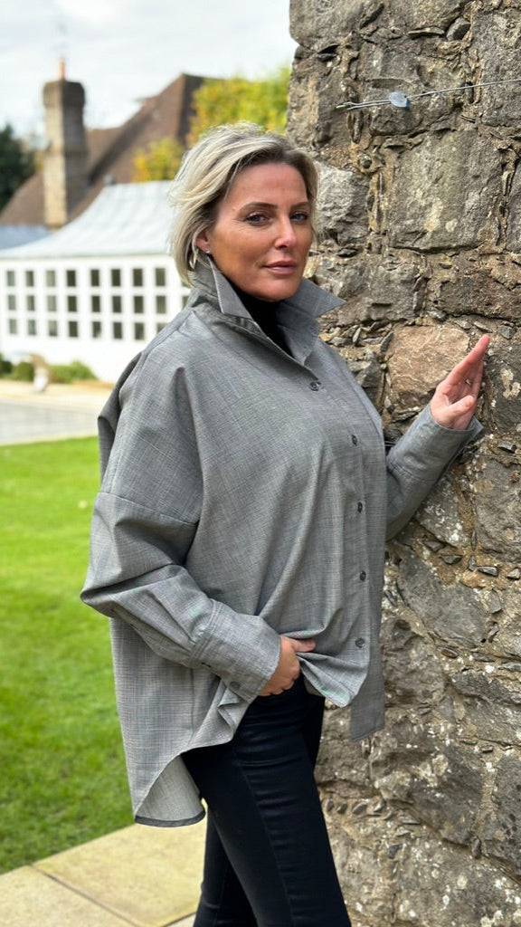 J-THE CHELSEA BLACK AND WHITE CHECK IN FINE MOHAIR AND WOOL