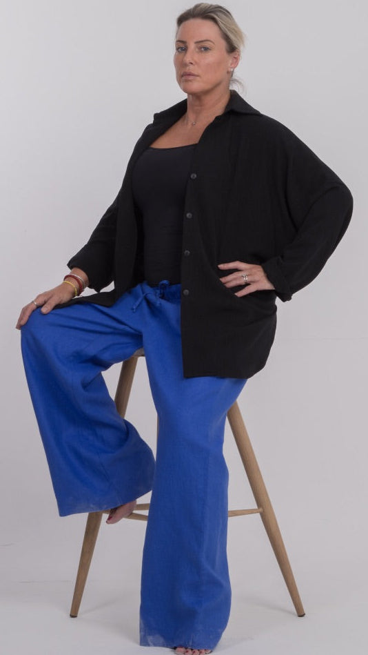 THE SOHO ROYAL BLUE LINEN ENSEMBLE