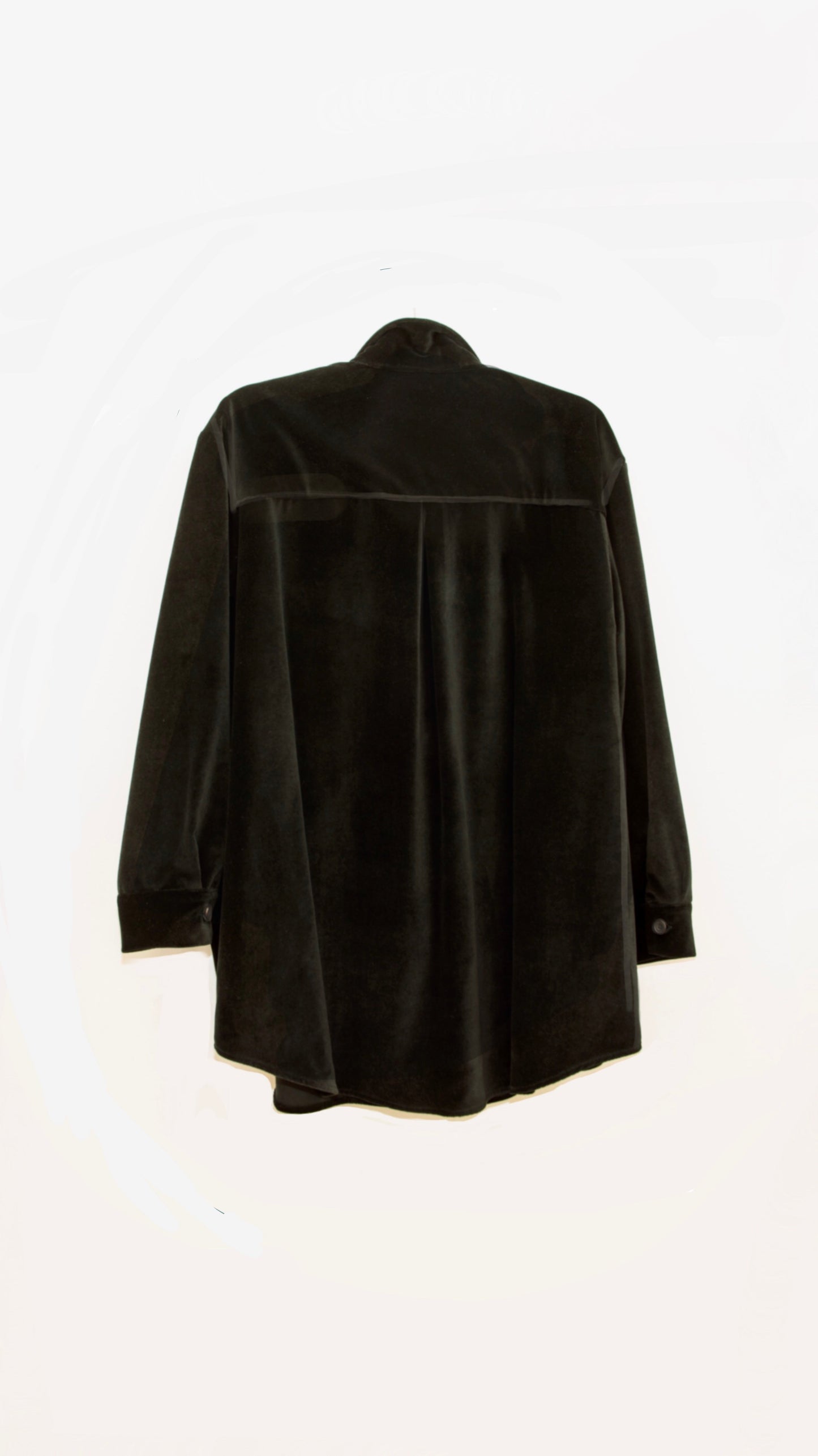 D-THE ABBEY ROAD OVERSIZED SHIRT IN BLACK COTTON VELVET