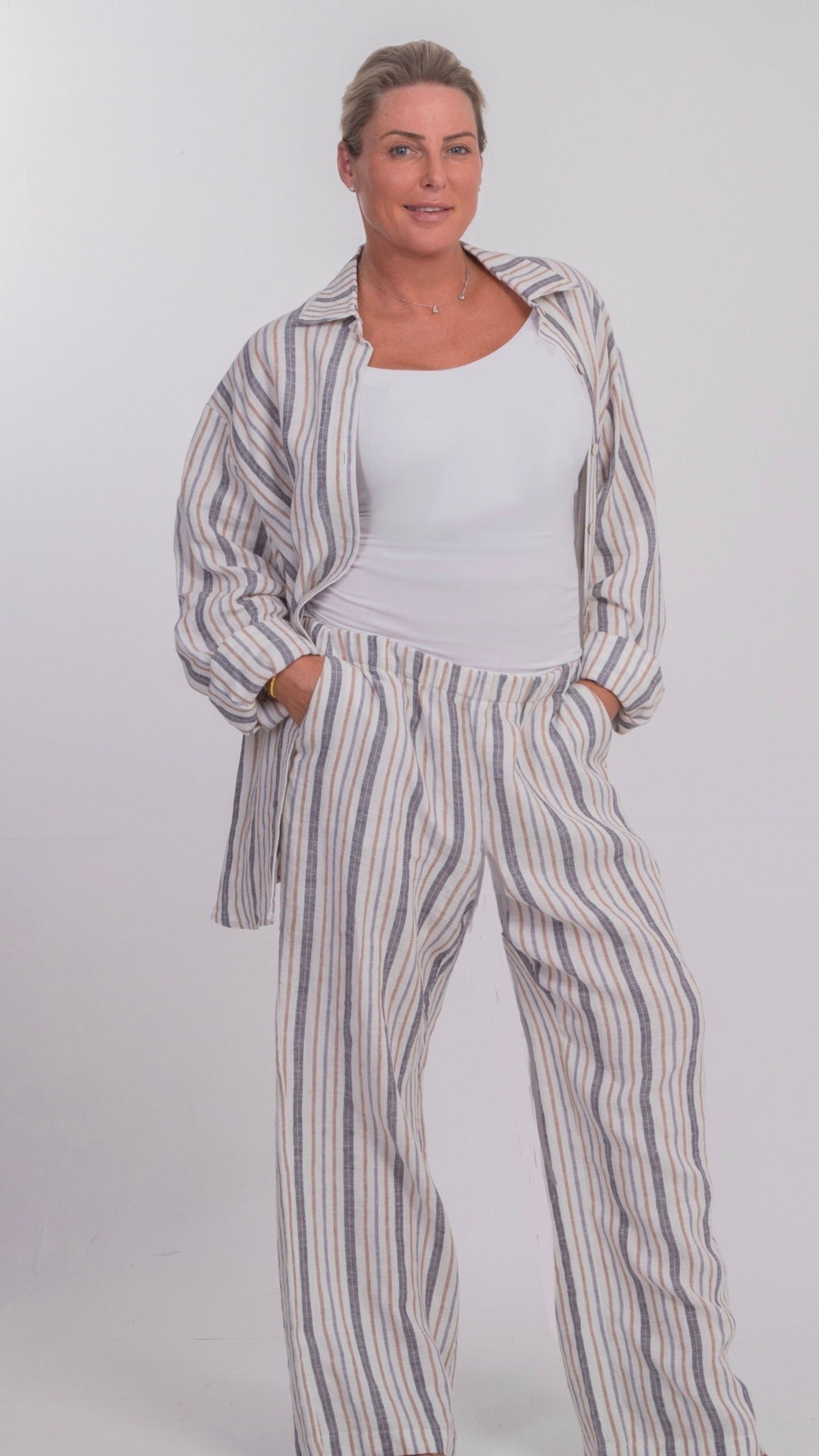 THE CAPRI STRIPED LINEN ENSEMBLE