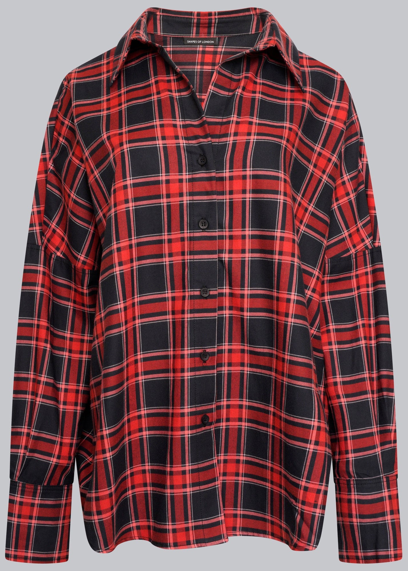J-THE CHELSEA OVERSIZED SHIRT IN RED TARTAN