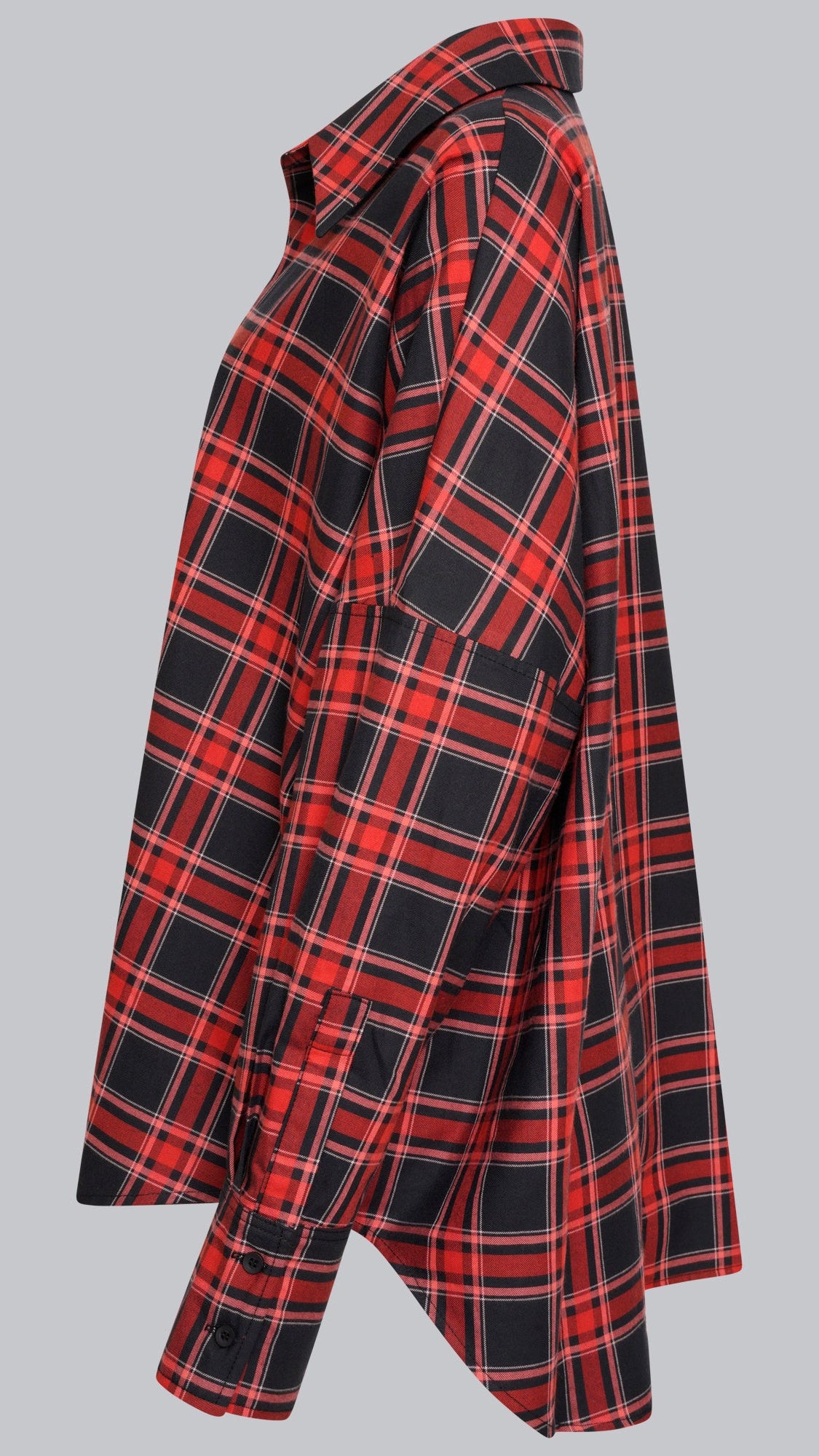 J-THE CHELSEA OVERSIZED SHIRT IN RED TARTAN