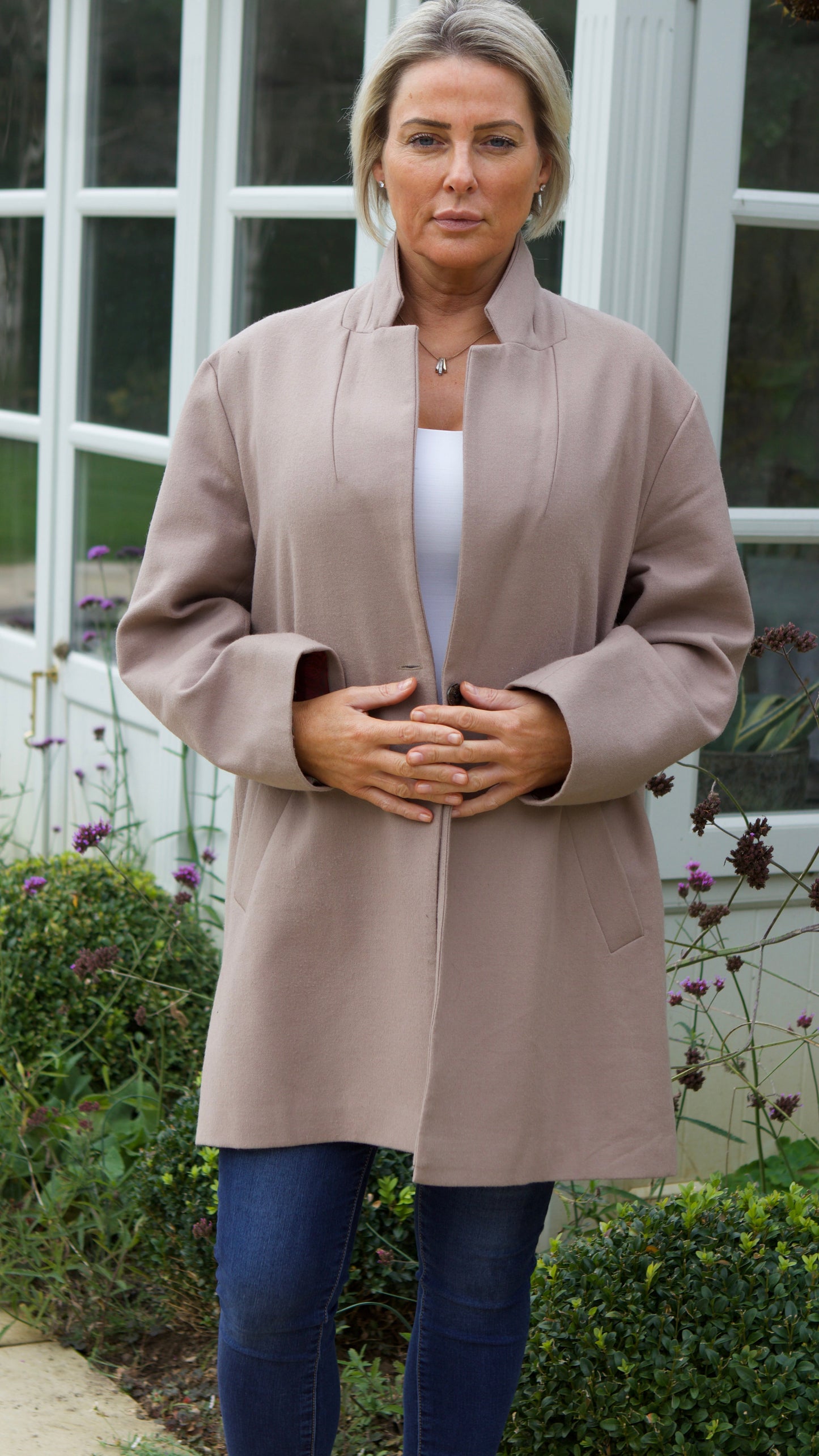 A -THE BOND STREET OVERSIZED JACKET IN CAMEL WOOL