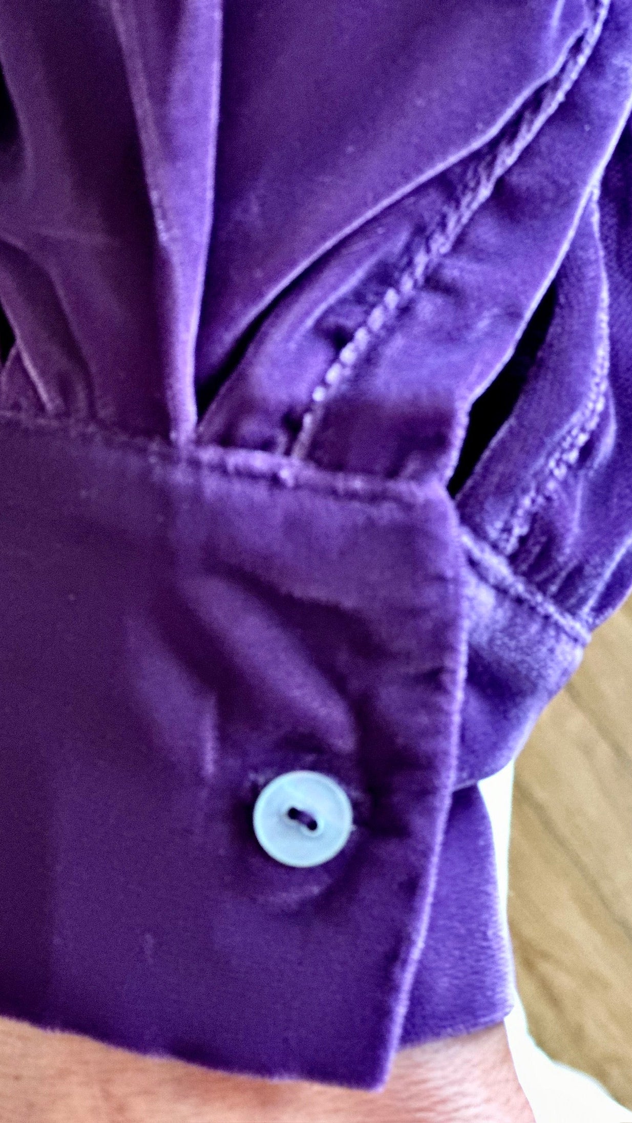 M-THE KENSINGTON OVERSIZED VELVET SHIRT IN WINTER IRIS