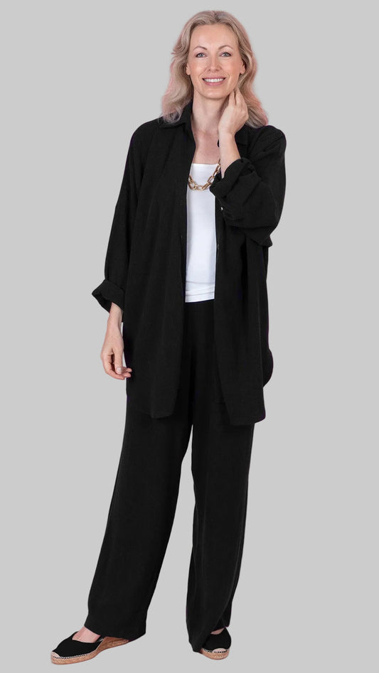 THE SOHO BLACK LINEN ENSEMBLE - VERY FEW LEFT