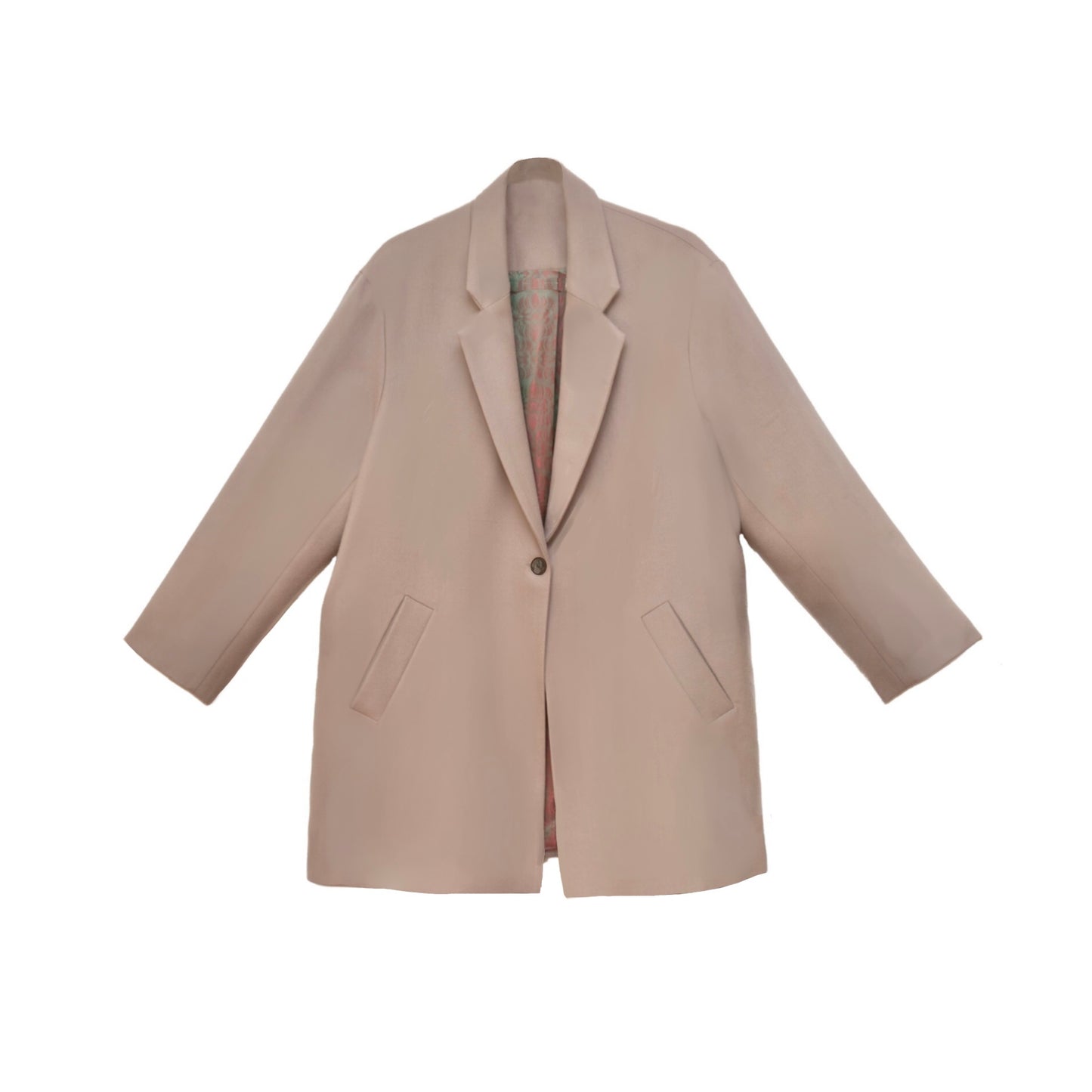 G-THE BOND STREET OVERSIZED JACKET IN SMOKY CAMEL AND CAMEL LINING