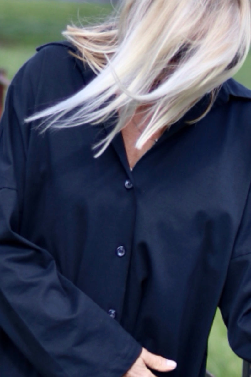 I-THE TRAFALGAR OVERSIZED SHIRT IN NAVY HERITAGE JERSEY