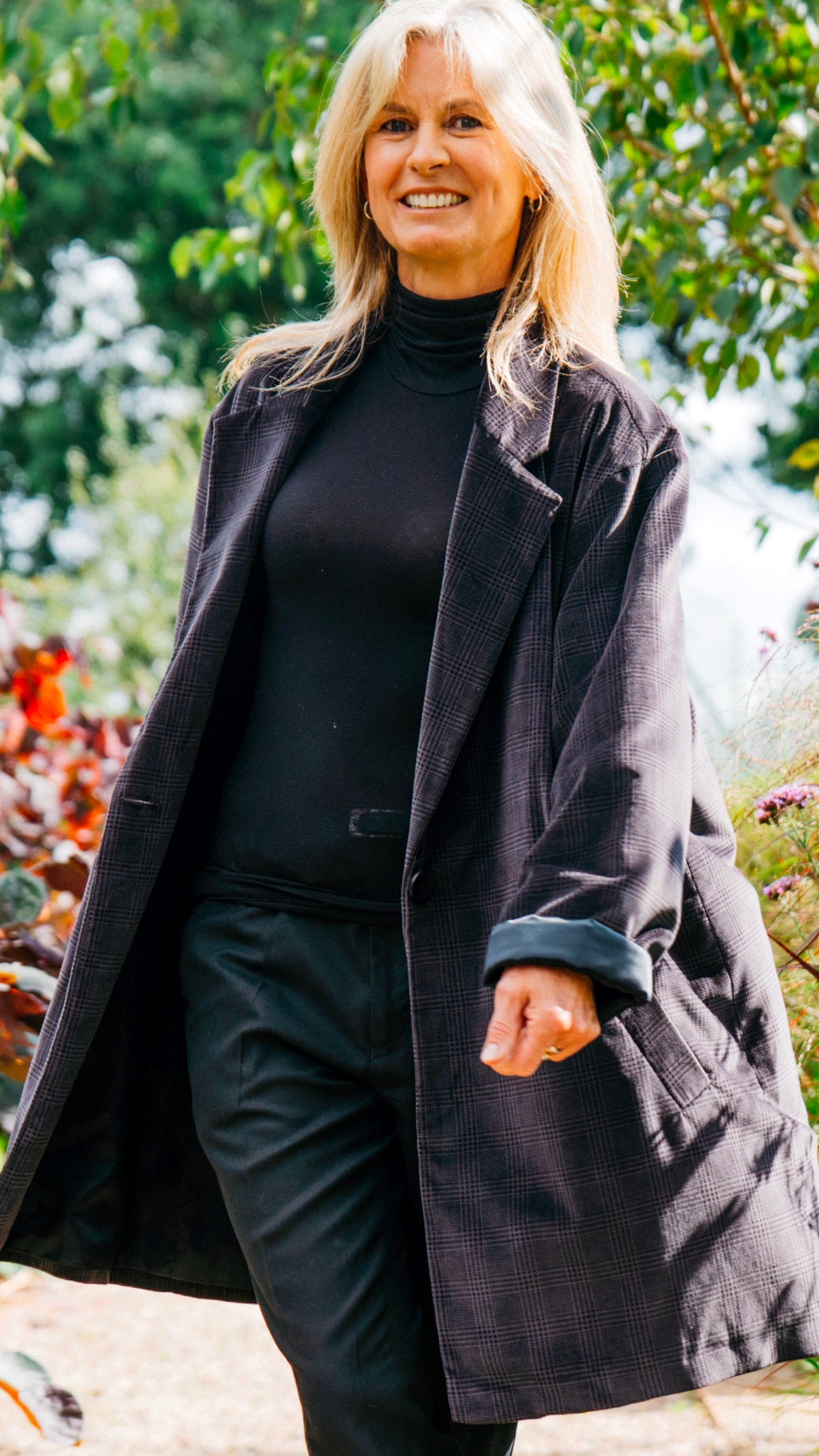 H-THE BOND STREET OVERSIZED JACKET IN FALCON CHECK VELVET