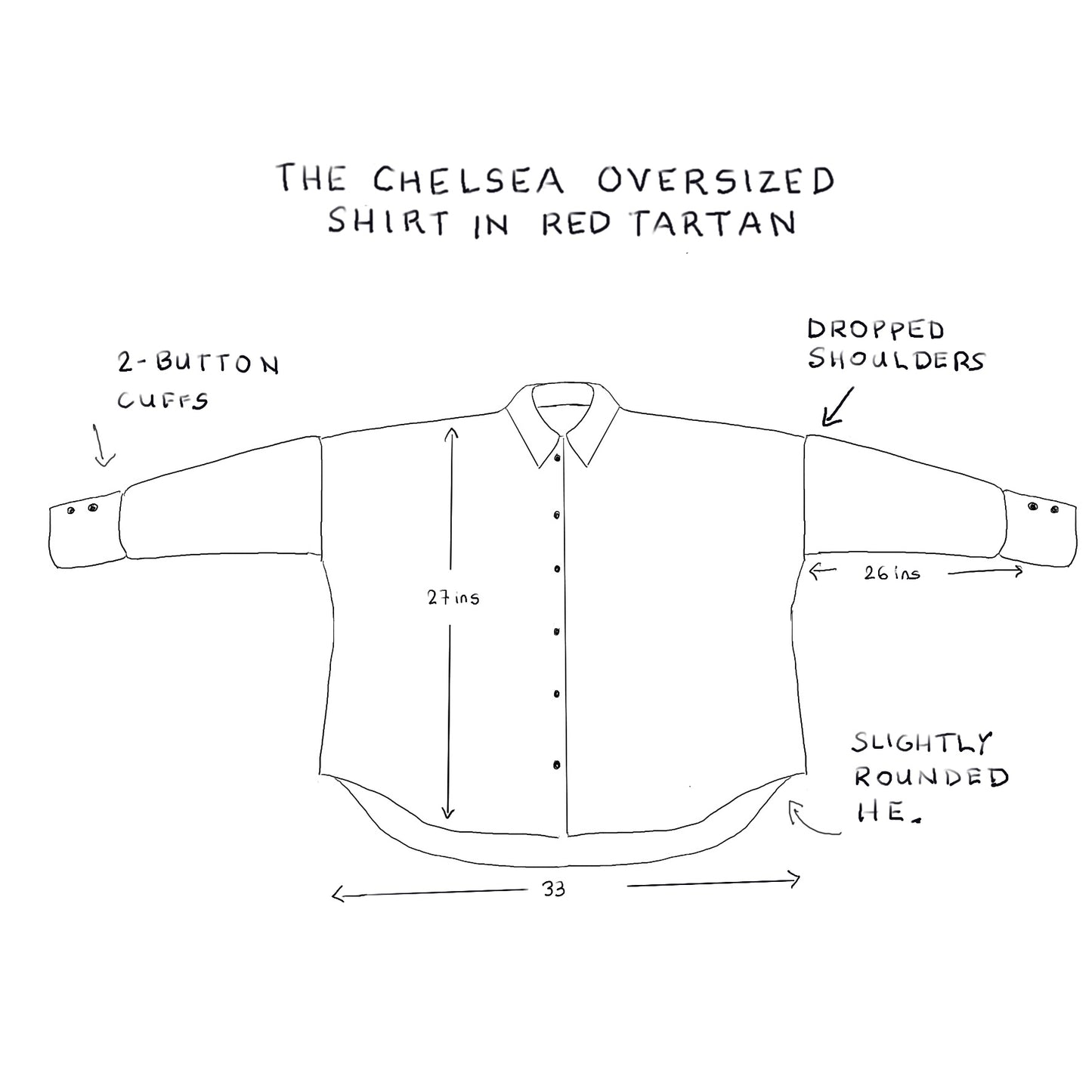 J-THE CHELSEA OVERSIZED SHIRT IN RED TARTAN