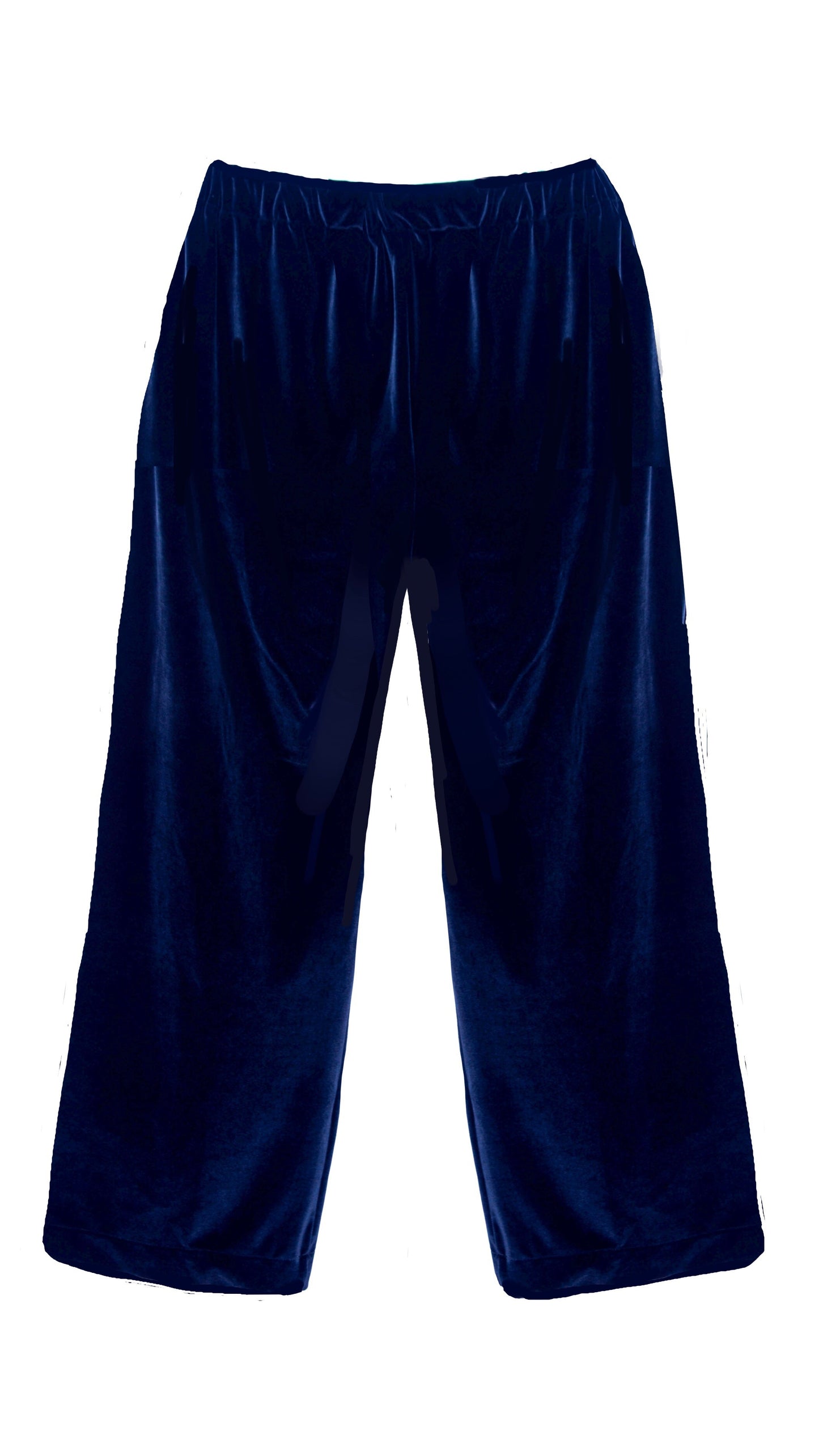 P-THE SOHO PALAZZO TROUSERS IN  DEEP BLUE  VELVET